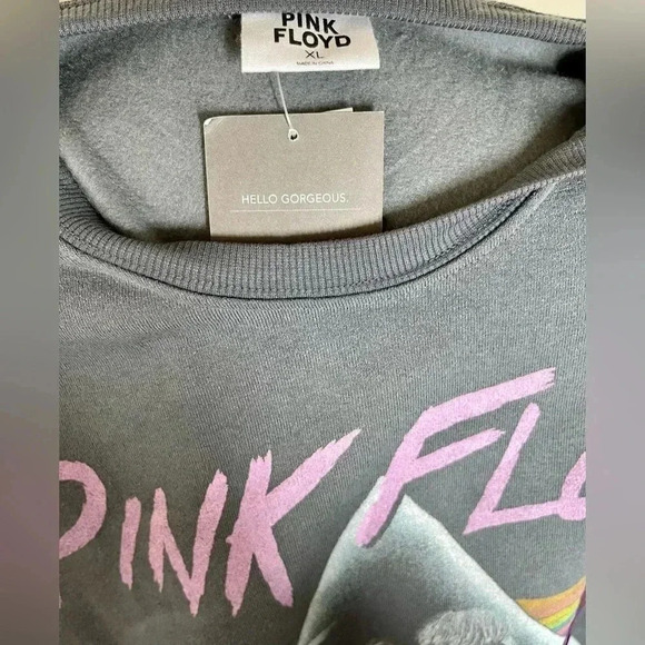 Pink Floyd | Crop Sweatshirt | Grey with Cotton Fleece Interior | Women’s XL - Picture 5 of 5